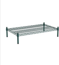21" x 36" NSF Green Wire Stationary Dunnage Storage Rack with 8" Posts Ideal for Commercial Kitchen Home Garage Warehouse Shelters