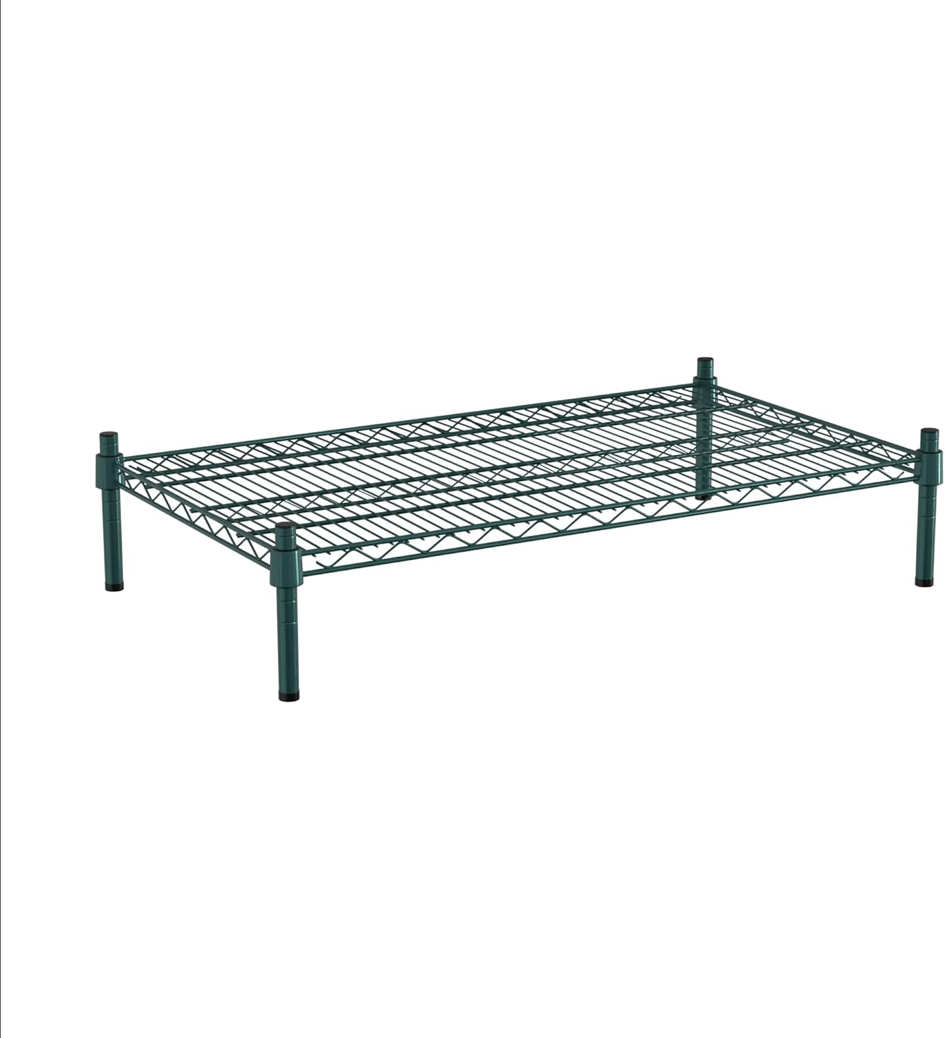 21" x 36" NSF Green Wire Stationary Dunnage Storage Rack with 8" Posts Ideal for Commercial Kitchen Home Garage Warehouse Shelters