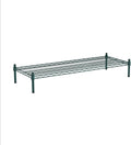 18" x 48" NSF Green Wire Stationary Dunnage Storage Rack with 8" Posts Ideal for Commercial Kitchen Home Garage Warehouse Shelters