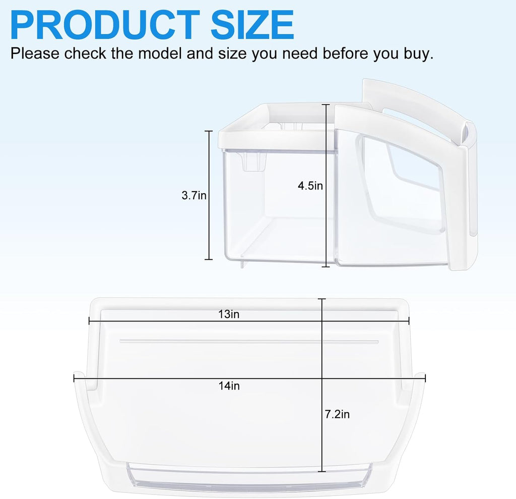 (2 PACK) UPGRADED WPW10224961 Refrigerator Door Bin Shelf Compatible with Whirlpool Refrigerator Door Shelf W10224961 AP6017170,For Whirlpool Replacement Door Shelf Parts WRX735SDBM, WRF555SDH