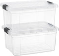 Superio Clear Storage Boxes with Lids, 11 Quart Plastic Container Bins for Organizing, Stackable Crates, BPA Free, Non Toxic, Odor Free, Organizers for Home, Office, School, and Dorm