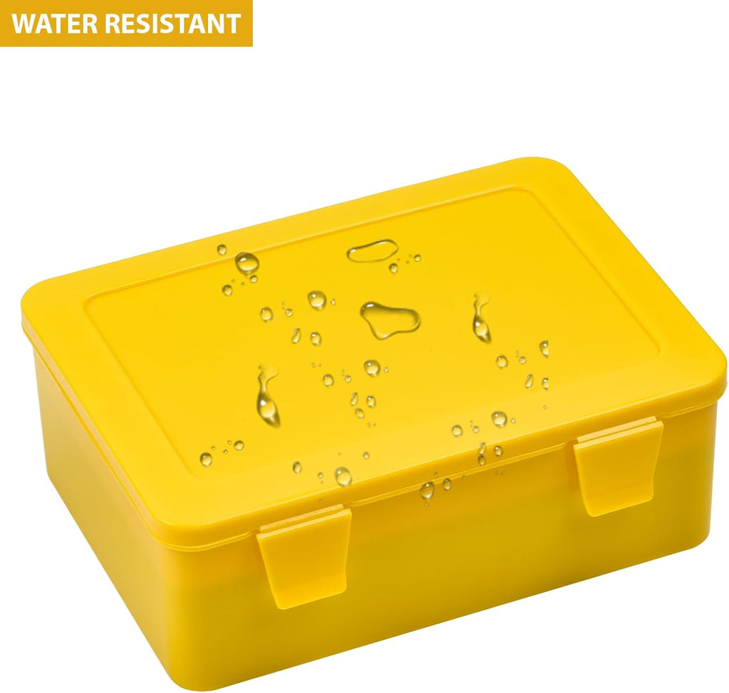 Battery Organizer Storage Box, Garage Case Holder for 24* AA, 30* AAA Batteries (Bag Not Include Batteries Pack) (yellow)