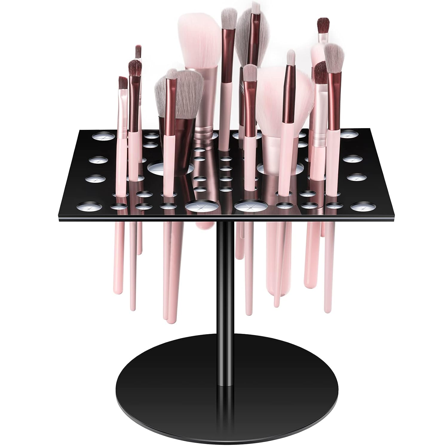Jetec Acrylic & Silicone Drying Rack for 54 Makeup Brushes, Collapsible, Portable