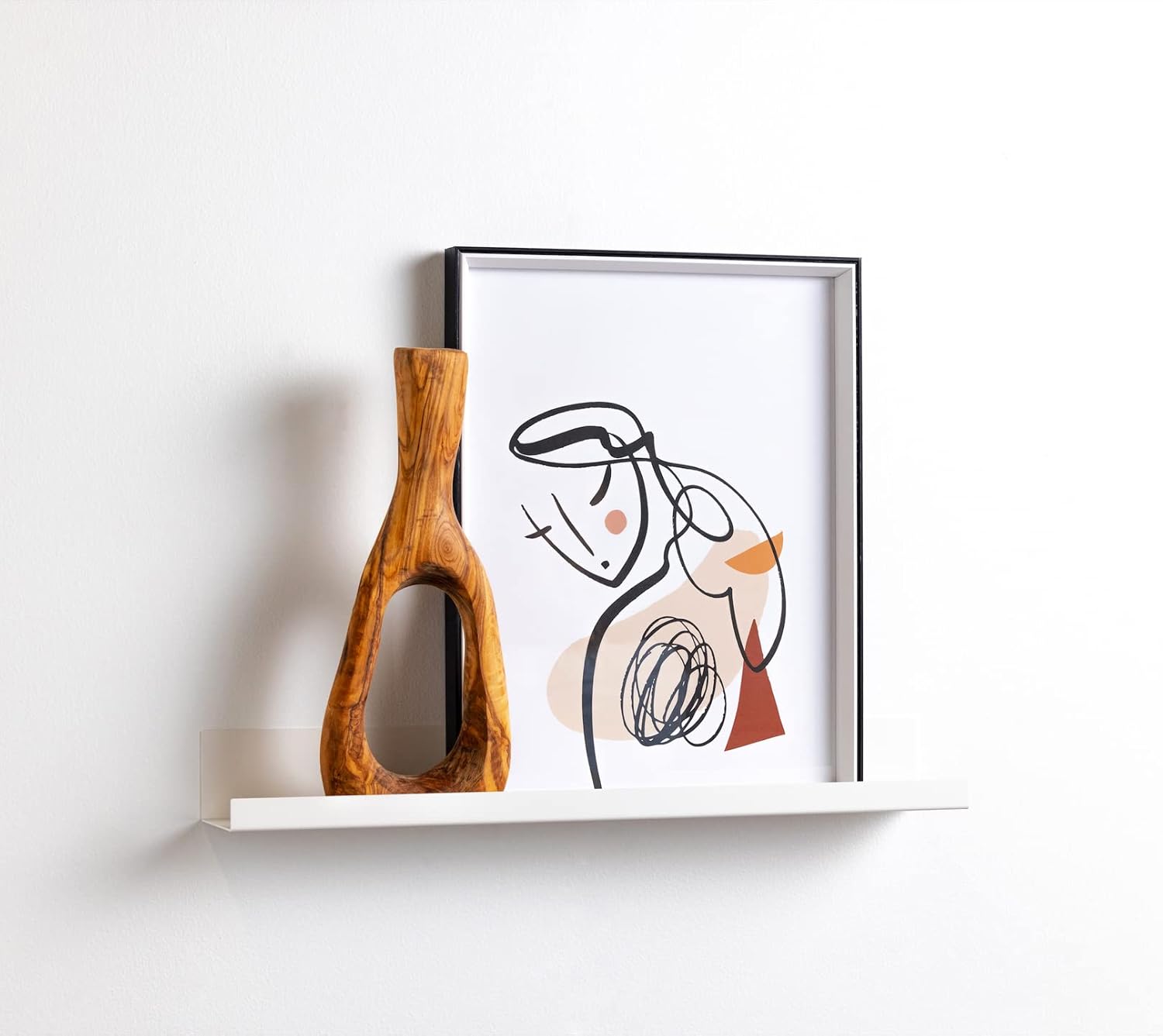 Infinite Design 24" Metal Floating Wall Shelf | Modern White Powder-Coated Steel Ledge, Made in USA | Wall-Mounted Shelf for Living Room, Kitchen, Bathroom, Bedroom or Office