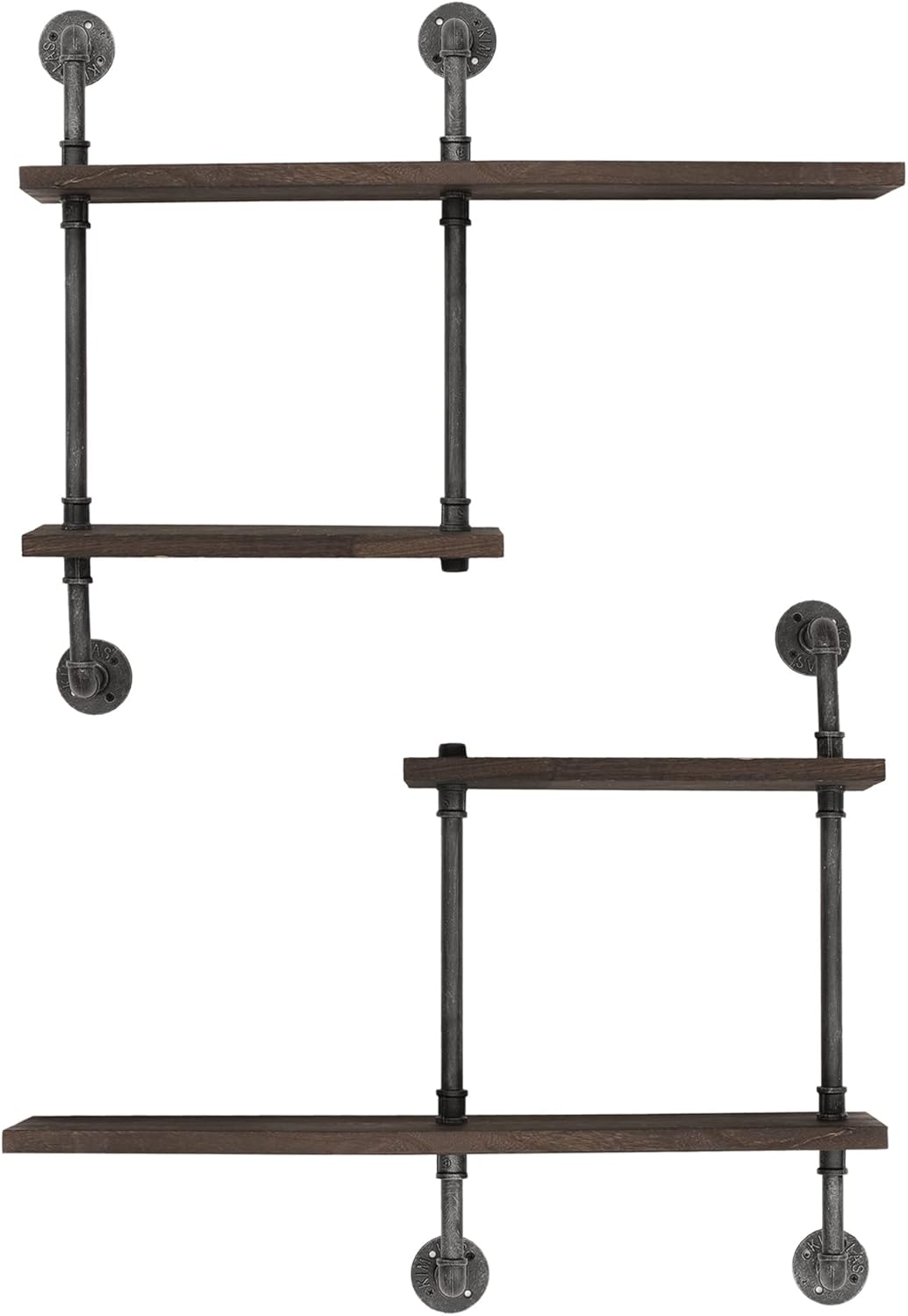 Industrial Pipe Shelving Wall Mounted, Rustic Floating Shelves Wall Shelf Unit Bookshelf Hanging Wall Shelves,Farmhouse Kitchen Bar Shelving