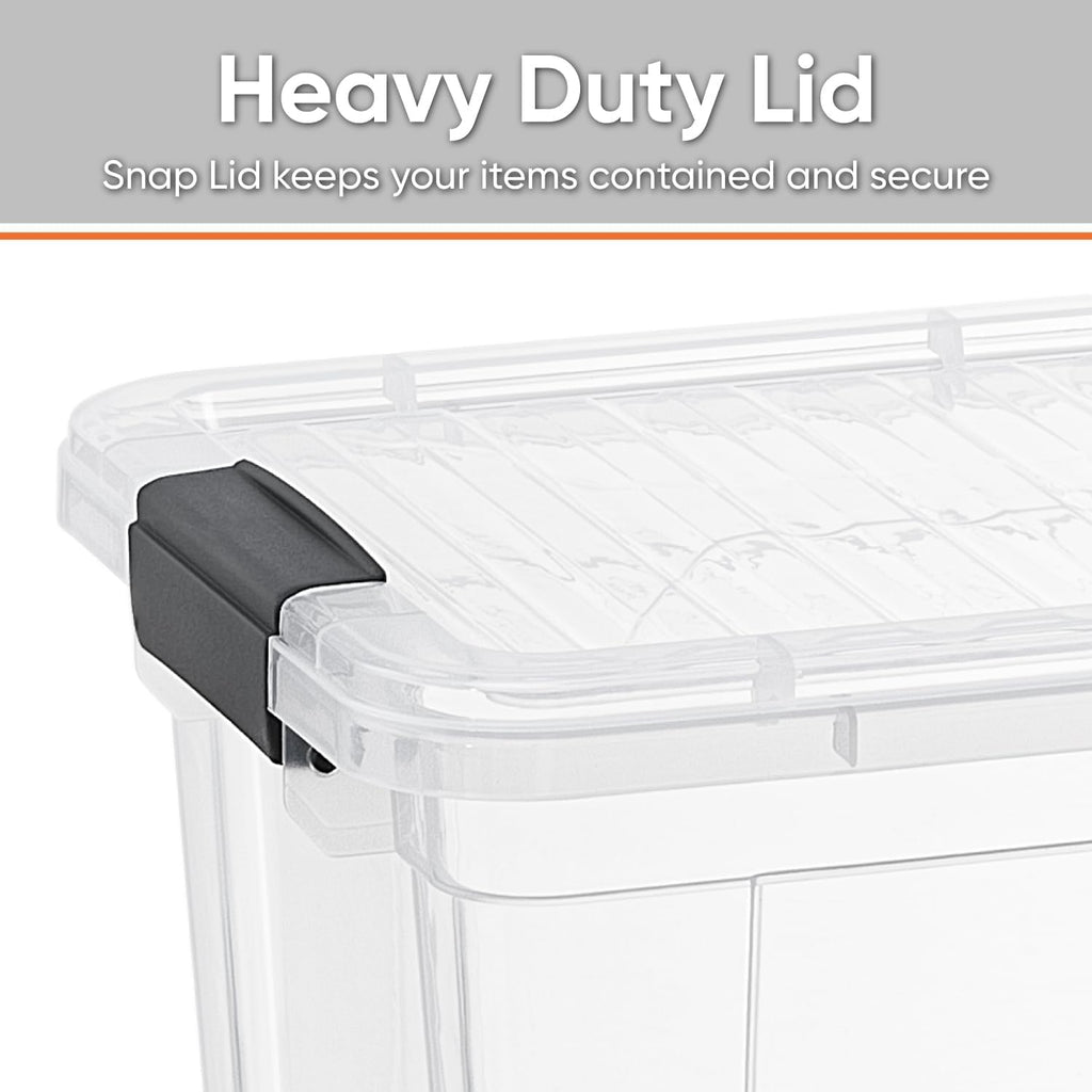 Superio Clear Storage Boxes with Lids, 4.75 Quart Plastic Container Bins for Organizing, Stackable Crates, BPA Free, Non Toxic, Odor Free, Organizers for Home, Office and Dorm, 8 Pack