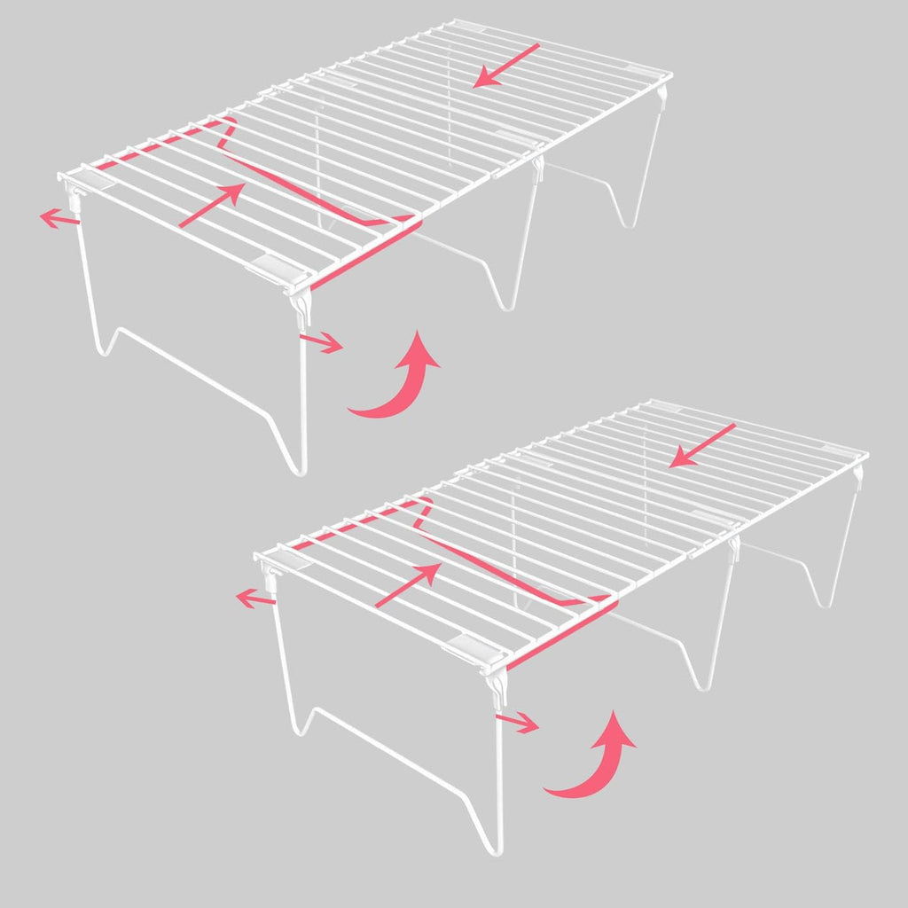 1/2-Piece Set freezer organizer,Stackable Cabinet Organizer Shelves,Foldable Pantry Shelf,Plate, Dish,Rustproof Metal Storage Organizer