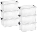 Superio Storage Bins with Lids- 6 Pack, 1.85 Qt Clear Boxes for Organizing, Stackable Plastic Containers- BPA Free, Non-Toxic, Odor Free, Organizer for Home, Office, Dorm