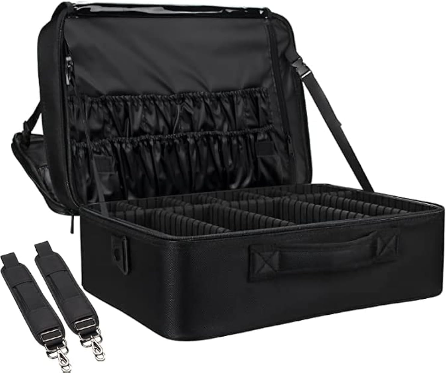 Extra-large Makeup Case, a Must for Double-layer Travel, a Storage Case for Professional Makeup Artists to Put Cosmetics, with Adjustable Partitions and Support