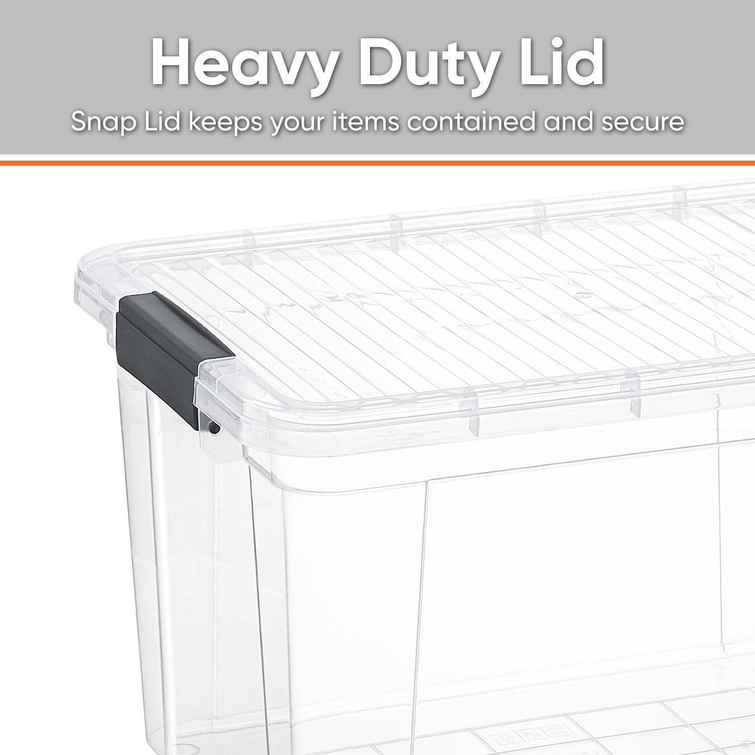 Superio Storage Bins with Lids- 8 Pack, 4.75 Qt Clear Boxes for Organizing, Stackable Plastic Containers- BPA Free, Non-Toxic, Odor Free, Organizer for Home, Office, Dorm