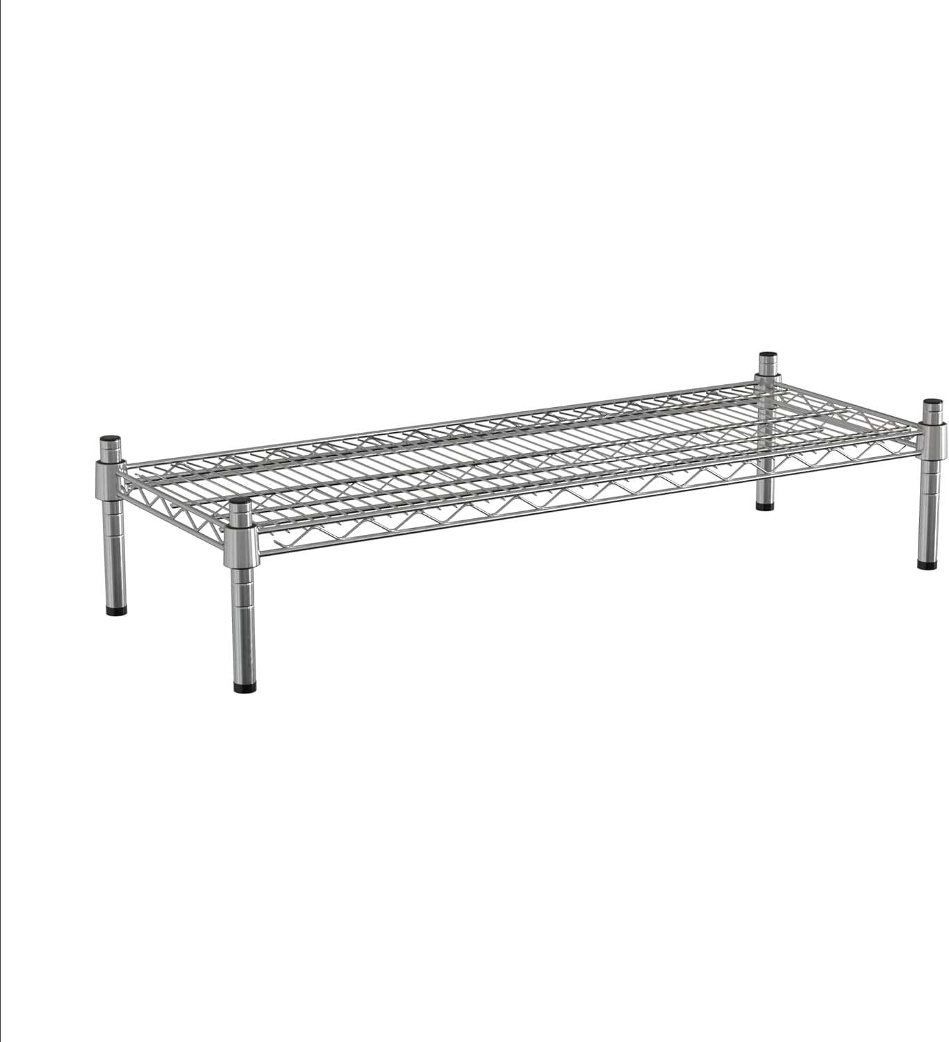14" x 36" NSF Chrome Wire Stationary Dunnage Storage Rack with 8" Posts, Ideal for Commercial Kitchen, Home, Garage, Warehouse, Shelters
