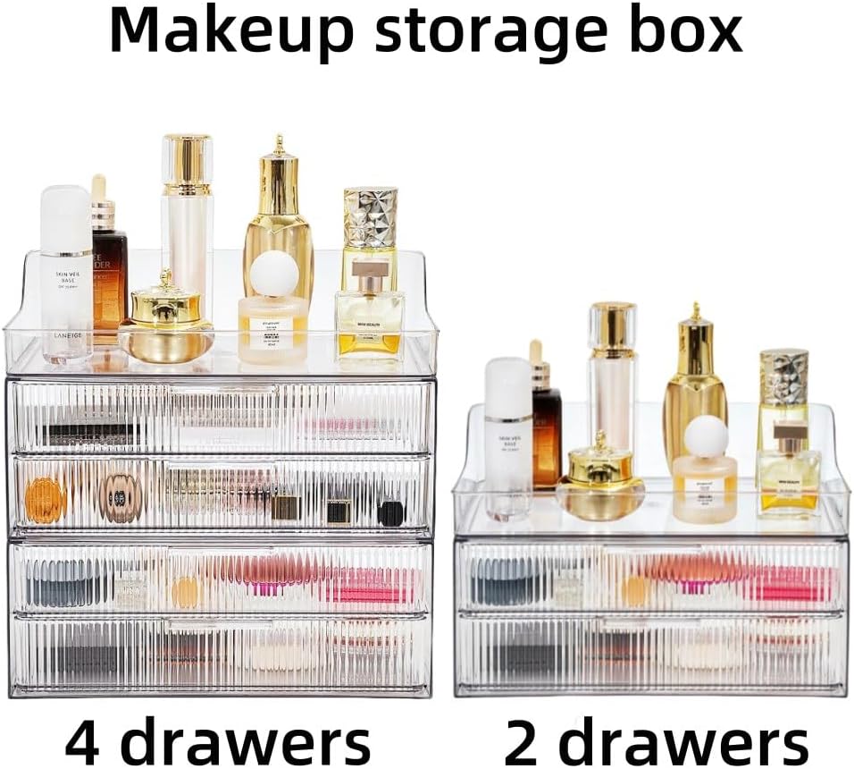 Makeup Organizer Countertop Large Cosmetic Display Cases Cosmetic Organizer Skin care Organizer, 2 Drawers