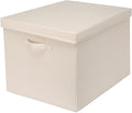 Foldable Storage Bins with Lids Cotton Canvas Rectangular Storage Box Ideal for Organization Lightweight and Durable (XXL)