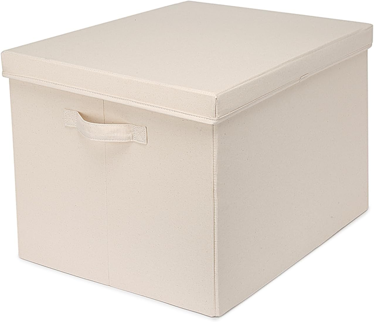Foldable Storage Bins with Lids Cotton Canvas Rectangular Storage Box Ideal for Organization Lightweight and Durable (XXL)