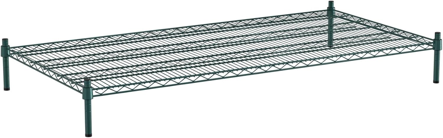30" x 60" NSF Green Wire Stationary Dunnage Storage Rack with 8" Posts Ideal for Commercial Kitchen Home Garage Warehouse Shelters