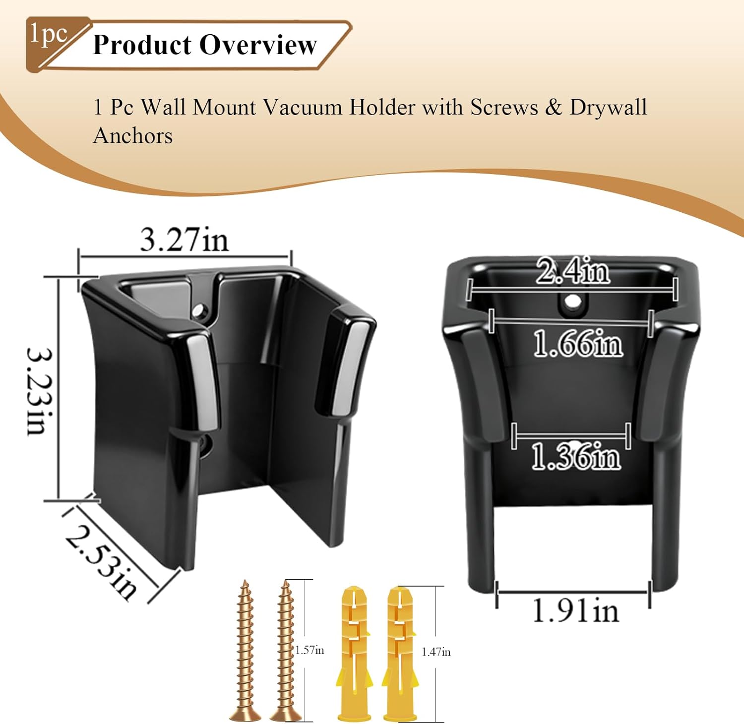 1 Pc Wall Mount Vacuum Holder/Docking Station/Cordless Organizer, Fit for Shark Ultra Cyclone Handheld Vacuum CH700, CH900, CH950 Series Models, W/Screws & Drywall Anchors, Save Space & Reduce Clutter