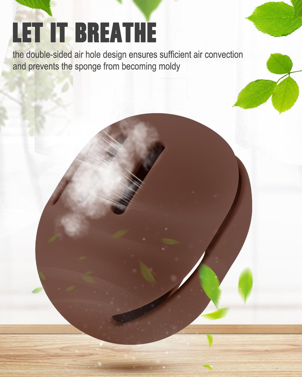 FERYES 2 PCS Makeup Sponge Holder – Shatterproof Eco-Friendly Silicone Beauty Make Up Blender Case for Travel - Brown