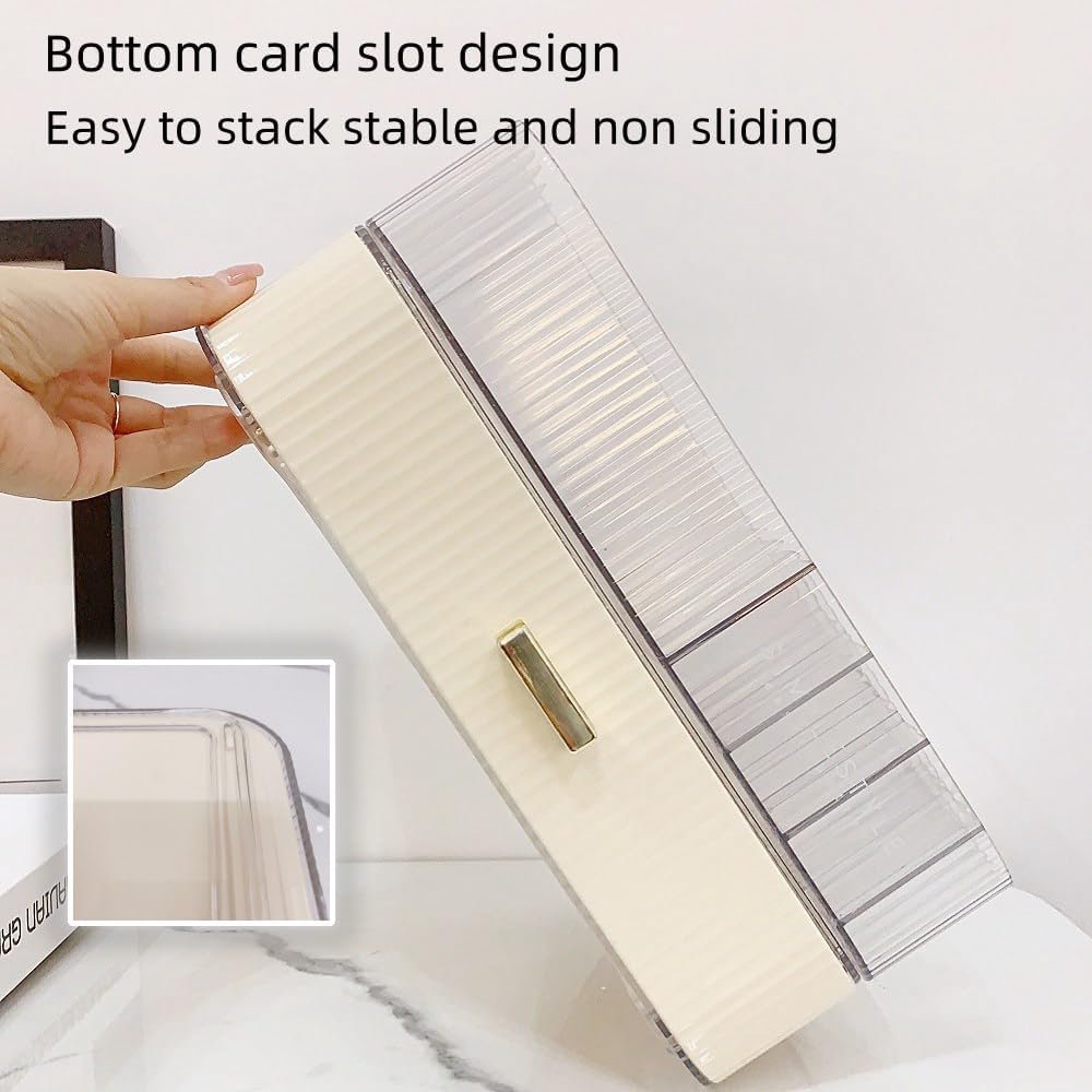 Makeup Organizer with Drawers Stackable Skincare Cosmetic Makeup organization for vanit Bathroom Desk Countertop (Cream)