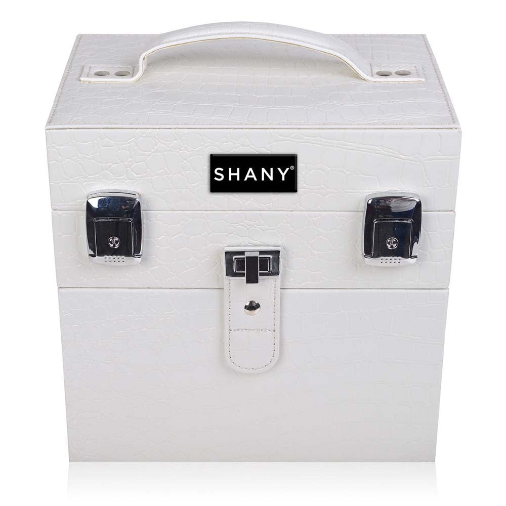 SHANY Color Matters - Makeup Travel Case Nail Accessories Organizer and Makeup Train Case - Makeup Storage Box - White Lily