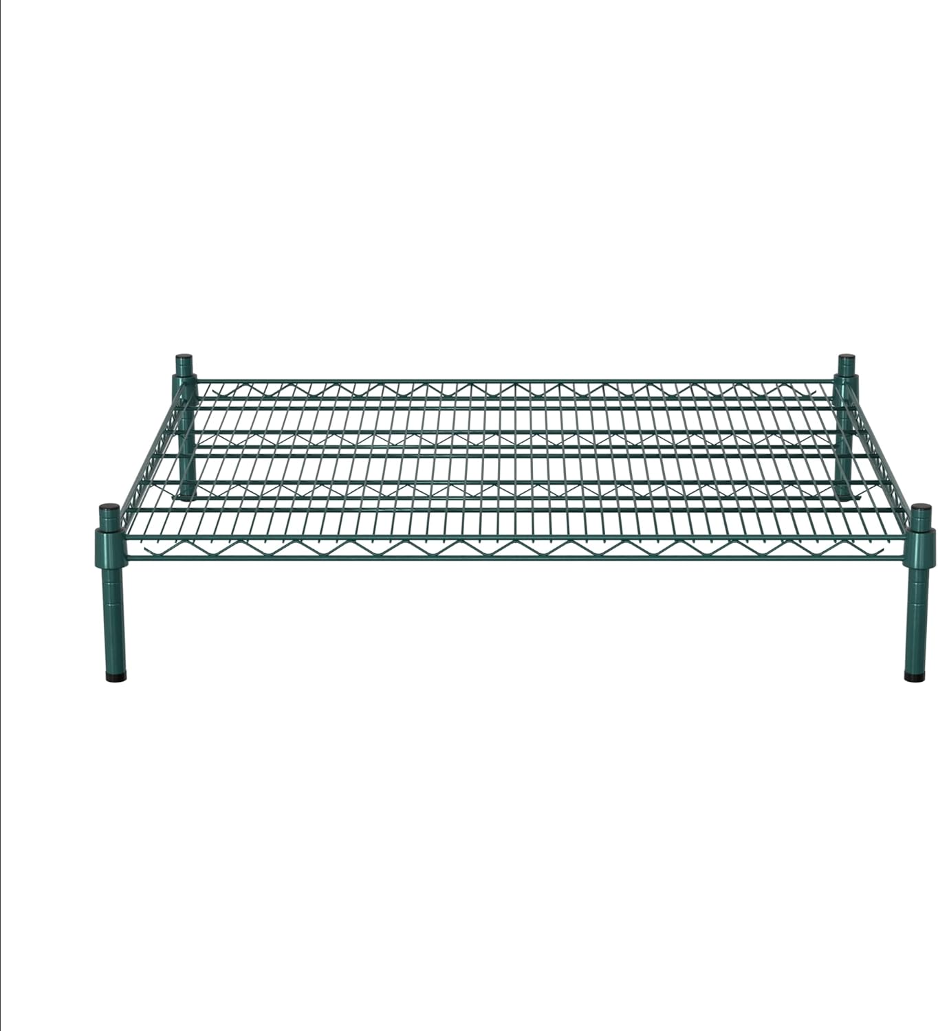 30" x 36" NSF Green Wire Stationary Dunnage Storage Rack with 8" Posts Ideal for Commercial Kitchen Home Garage Warehouse Shelters