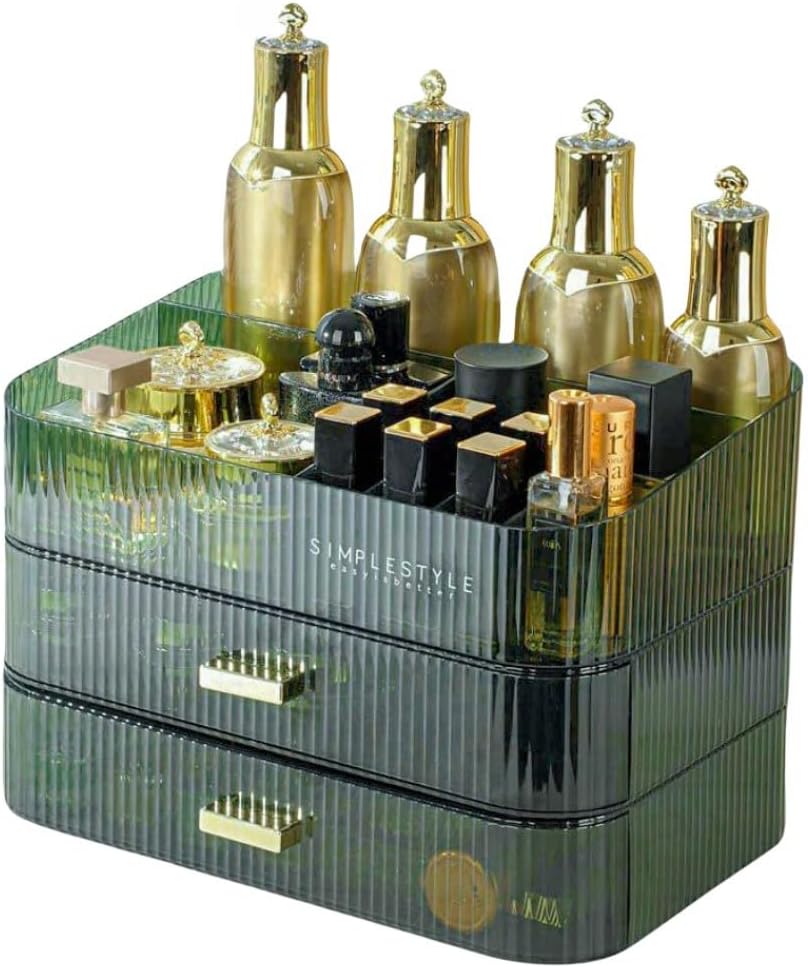 Makeup Organizer with Drawers Stackable Skincare Cosmetic Makeup organization for vanit Bathroom Desk Countertop