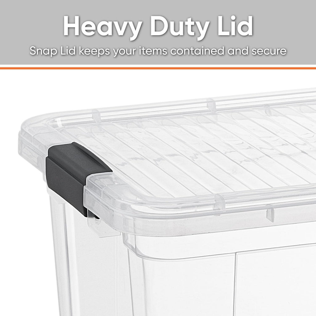 Superio Clear Storage Bins with Lids, Stackable Storage Box with Latches and Handles, Extra Small, 6 Pack 1.75 Quart