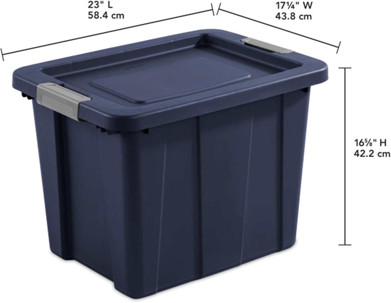 Sterilite 24-Pack Storage Bins with Lids, Heavy Duty Totes, Tuff1, 18 Gallon, Dark Indigo
