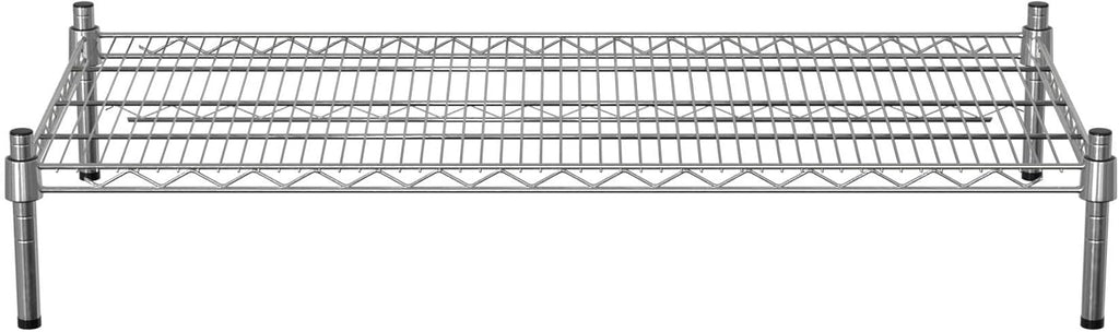 21" x 42" NSF Chrome Wire Stationary Dunnage Storage Rack with 8" Posts, Ideal for Commercial Kitchen, Home, Garage, Warehouse, Shelters