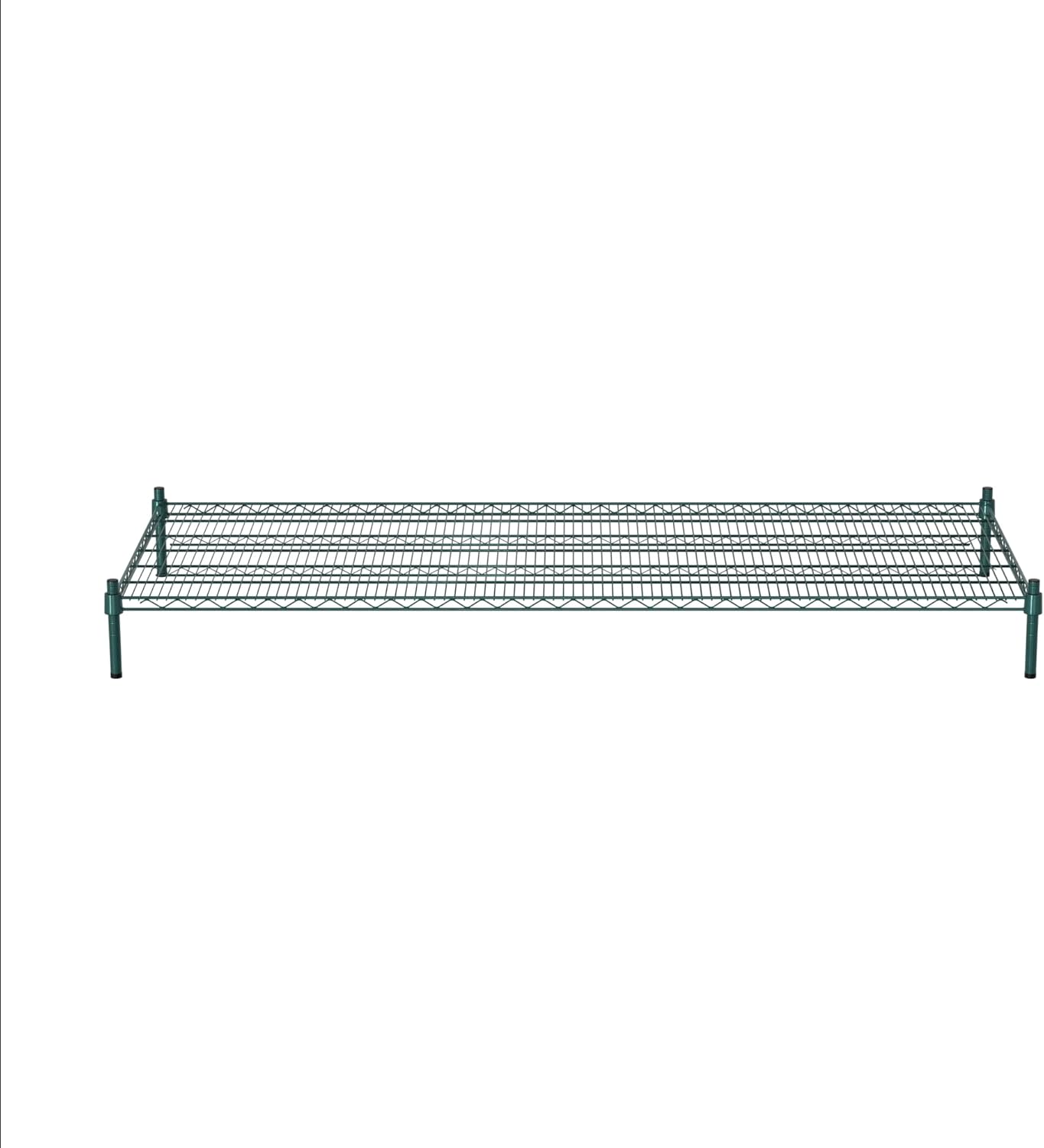 30" x 72" NSF Green Wire Stationary Dunnage Storage Rack with 8" Posts Ideal for Commercial Kitchen Home Garage Warehouse Shelters