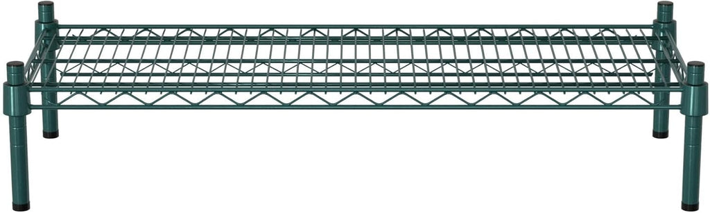 14" x 36" NSF Green Wire Stationary Dunnage Storage Rack with 8" Posts Ideal for Commercial Kitchen Home Garage Warehouse Shelters