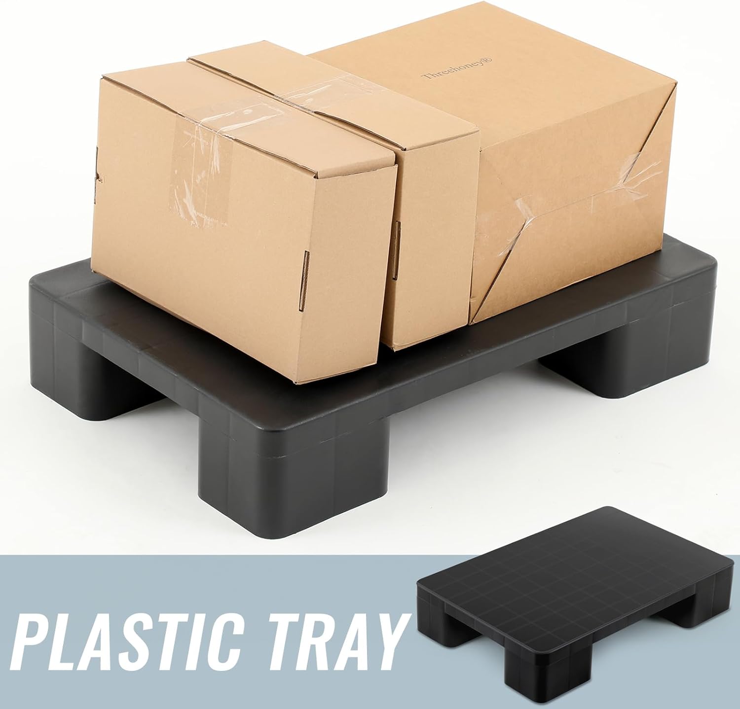 1 Pcs Plastic Pallet for Basement Storage Easy Stack Lightweight Floor Pallet Display Flooring Room Supermarket Christmas, Support up to 2000 Lbs (23'' L X 16'' W X 4.7'' H,Black)