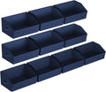Closet Baskets for Shelves Trapezoid - Decorative Storage Baskets with Handle, Closet Bins for Organization, Shelf Storage Bins for Clothes, Books, Home, Office, 10 Pack, Navy Blue