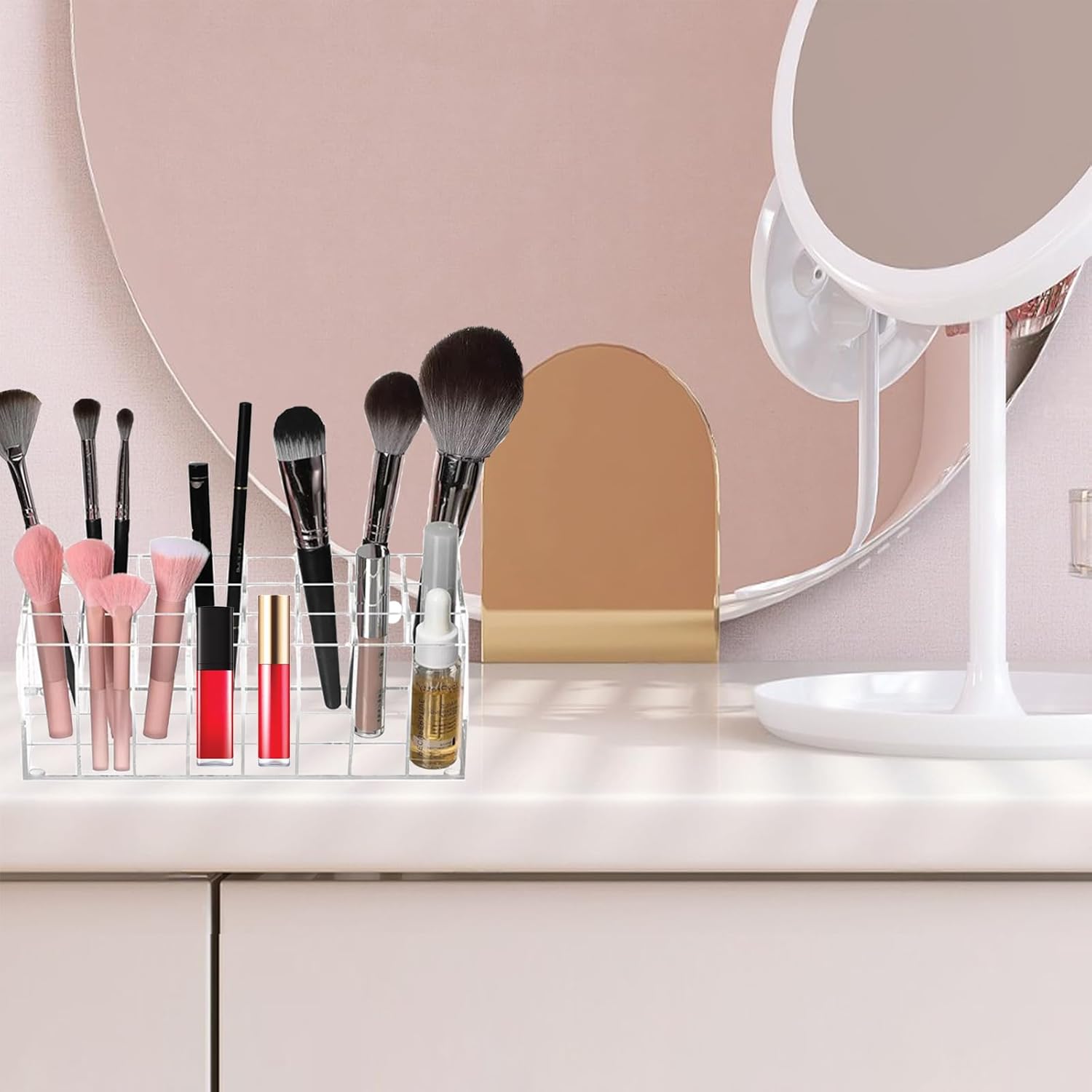 Lipstick Organizer 24 Slot Lipstick Holder Display Rack Small Clear Plastic Compact Lip Gloss Perfume Sample Mascara Holder