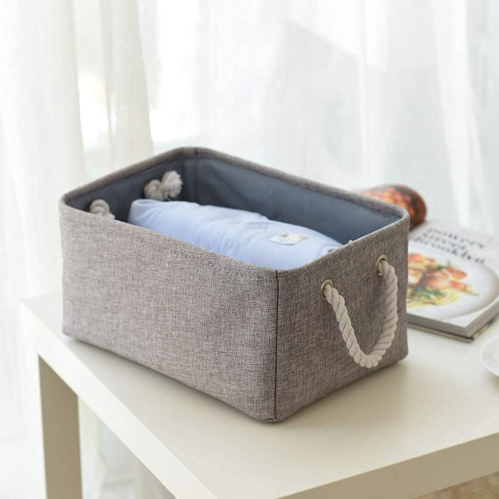 Storage Basket Fabric Sturdy Canvas Storage Bins Organizer with Handles for Clothes and Storage Foldable Storage Boxes Cubes