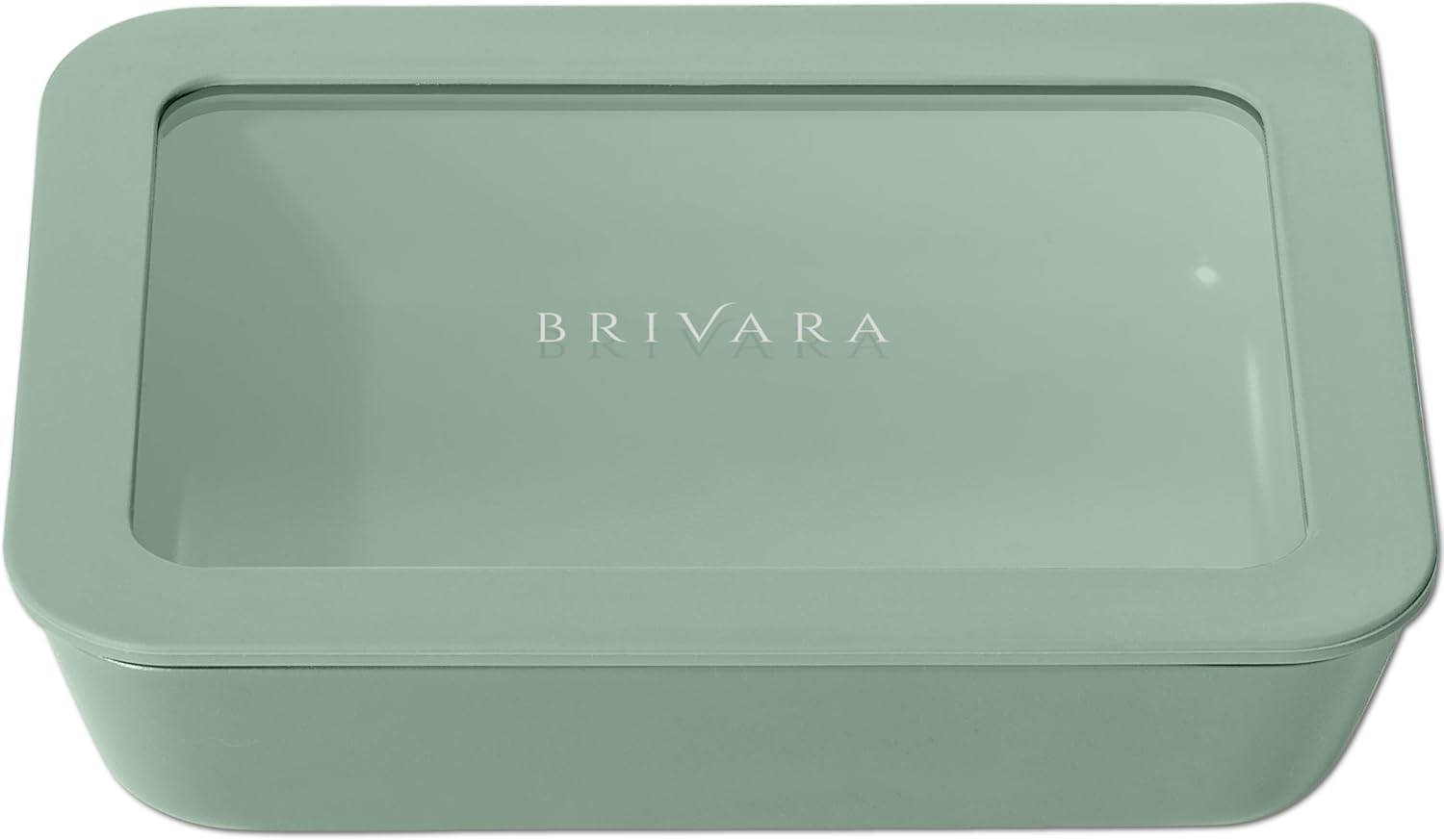 Ceramic Coated Glass Food Storage Container | No PTFE, PFOA, PFAS, and BPA | Reusable Non Toxic Meal Prep Container with Glass Lid | Easy To Store | 3 Cup Rectangle [Willow]