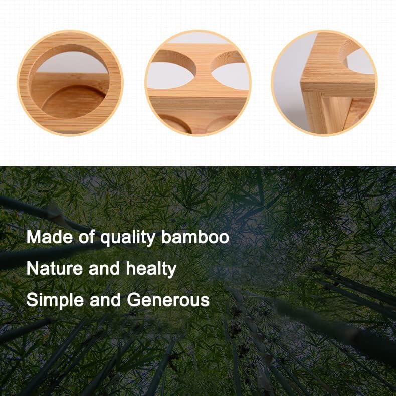 Natural Bamboo Essential Oils Storage Rack fits 15ml bottles 1 Tier Tabletop Display Stand for Aromatherapy Bottles Storage Shelf fits 15ml 10ml 5ml bottles (5 Slots * 2pcs)