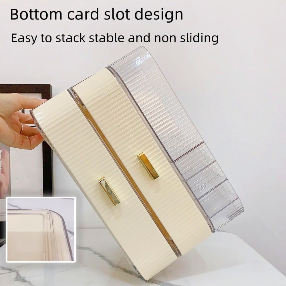 Makeup Organizer with Drawers Stackable Skincare Cosmetic Makeup organization for vanit Bathroom Desk Countertop (Cream)