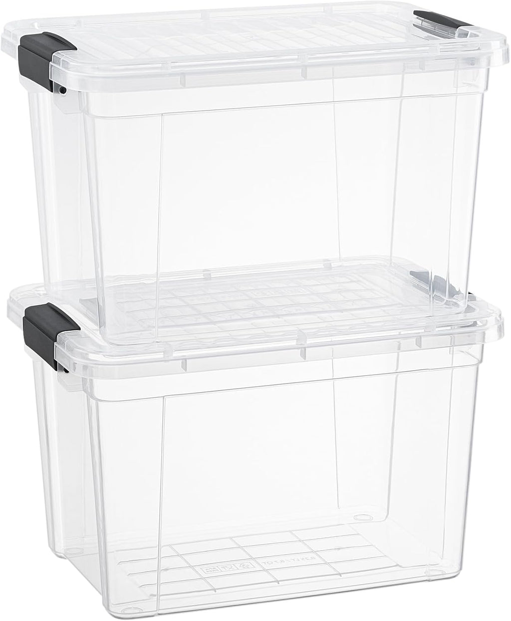 Superio Clear Storage Boxes with Lids, 8.75 Quart Plastic Container Bins for Organizing, Stackable Crates, BPA Free, Non Toxic, Odor Free, Organizers for Home, Office, School, and Dorm, 2 Pack