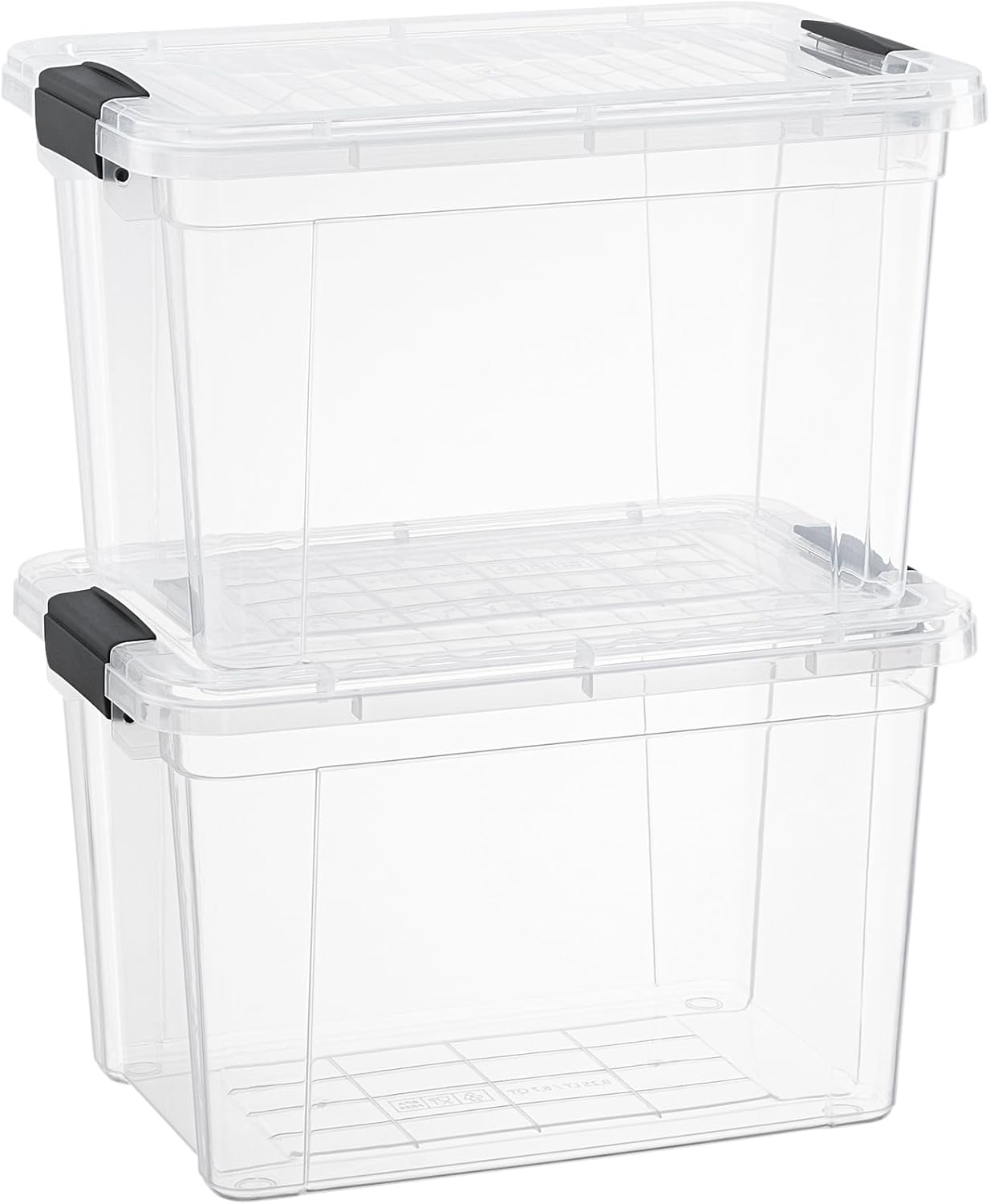 Superio Clear Storage Boxes with Lids, 8.75 Quart Plastic Container Bins for Organizing, Stackable Crates, BPA Free, Non Toxic, Odor Free, Organizers for Home, Office, School, and Dorm, 2 Pack
