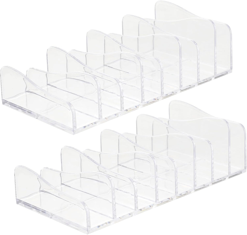 Uonlytech 2pcs Transparent Eyeshadow Palettes Organizer Makeup Holder Cosmetic Storage Stand for Vanity Desktop Scratch-resistant Pallet Display Rack for Easy Access and Neat Arrangement