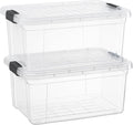 Superio Storage Bins with Lids - Clear Boxes for Organizing, Stackable Plastic Containers - BPA Free, Non-Toxic, Odor Free, Organizer for Home, Office, Dorm(2 Pack, 11 Qt)