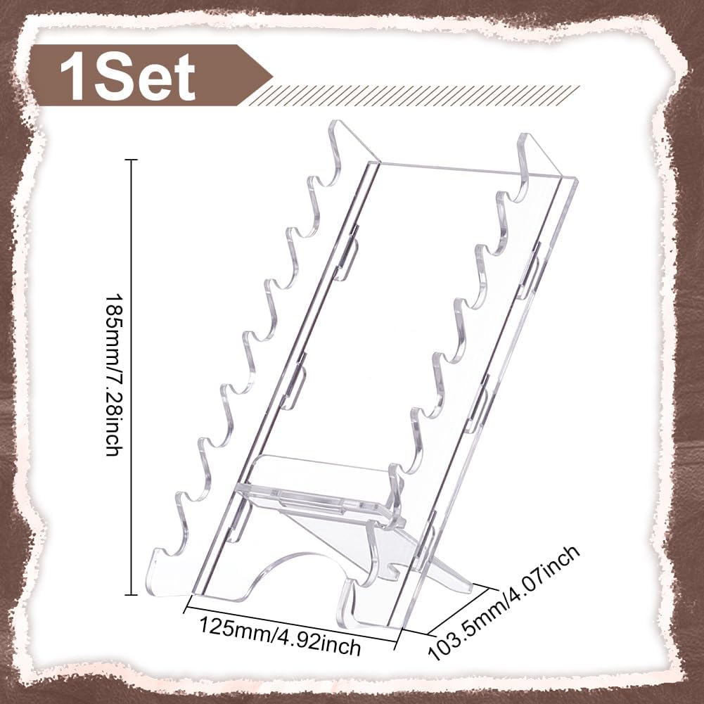 UNICRAFTALE 8-Slots Acrylic Pen Holder Clear Pen Display Stand Holder Makeup Brush Holder Makeup Brush Drying Rack Pencil Show Tool Rack for Office Home