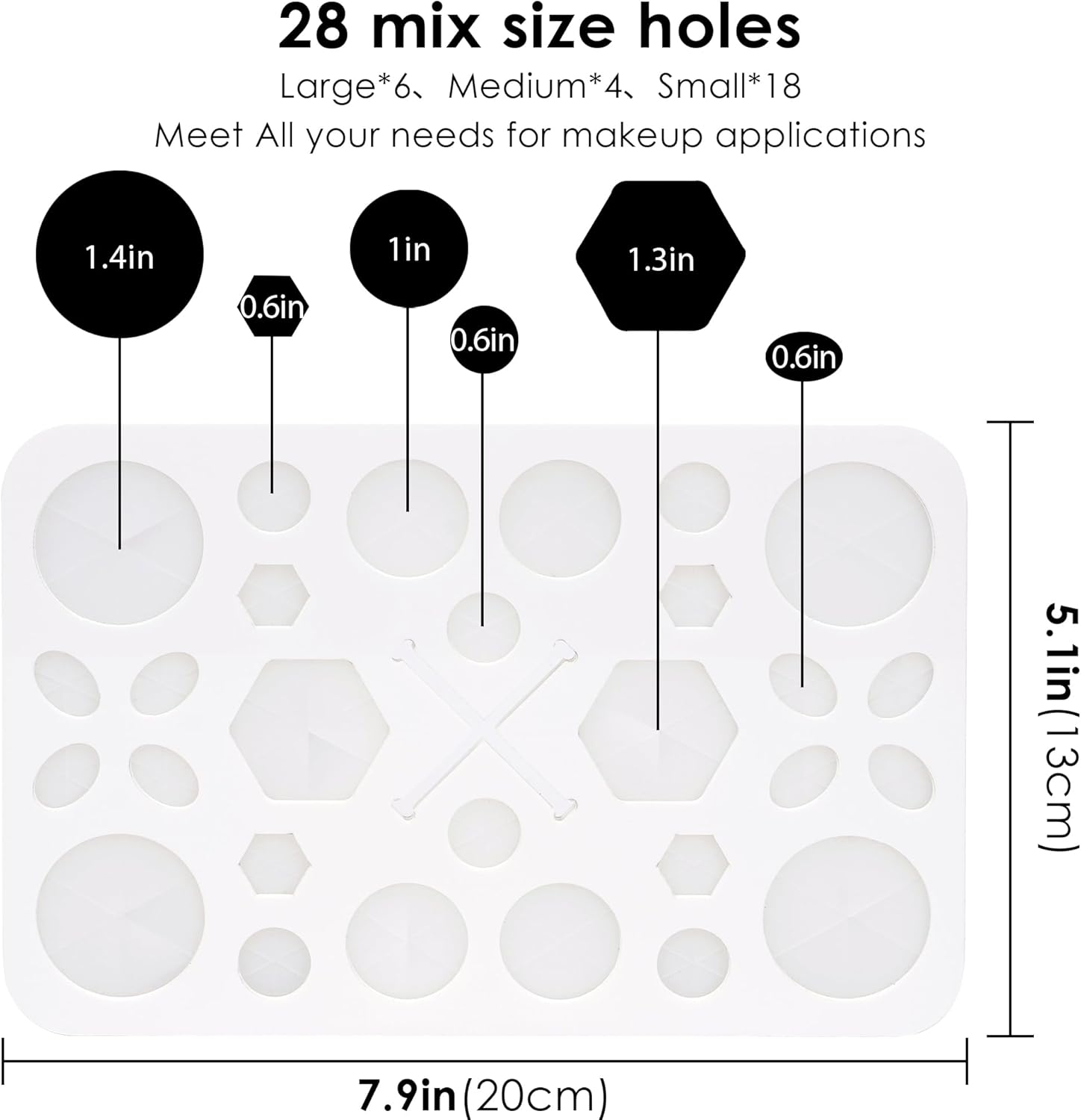 Makeup Brushes Drying Rack with Mat, 28 Holes Acrylic Brush Holder Stand Tree Tray, Folding Makeup Brush Holder (White)