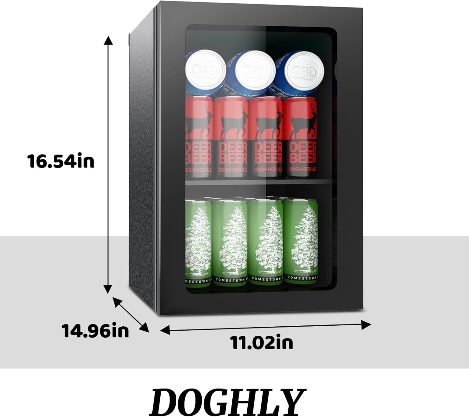 0.95 Cu.ft Mini Fridge Holds 24 Cans, Beverage Refrigerator Cooler, Solid Door, Manual Temperature Control (at the Back), Quiet Compact Drink Fridge for Soda, Beer, Wine, Office, Dorm, Bar
