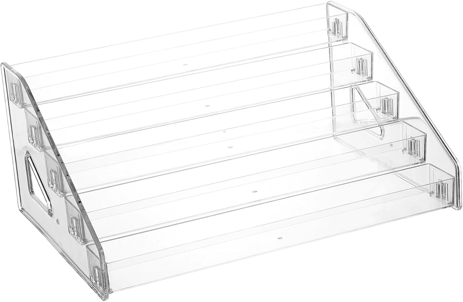 Acrylic Makeup Organizer Multi Layer Display Stand for Eyeshadow Palette Nail Polish and Perfume Storage Space Saving Design with Handles for Durable and Versatile Cosmetic Display