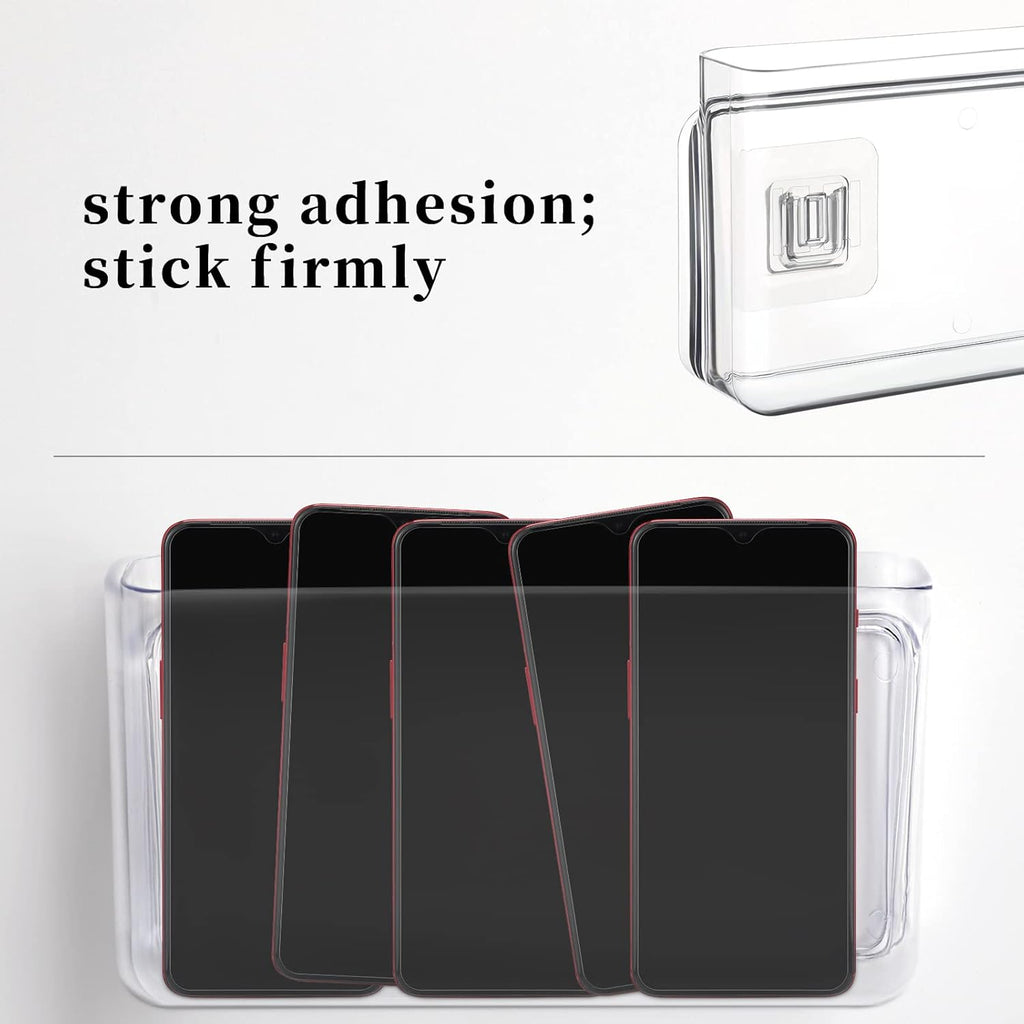 APSOONSELL Wall Mount Storage Organizer Box for Phone Remote Control Holder Clear L