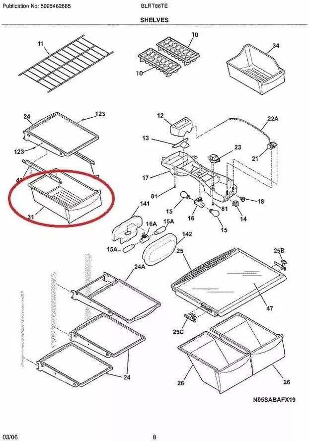 Deli Drawer Compatible for Frigidaire Refrigerator Refrigerator Door Shelf Bin Part Number 240530811 AP3960009 replaces 240530813 1194815 240354201 240354202 240354203 240354207 AH1526037 EA1526037