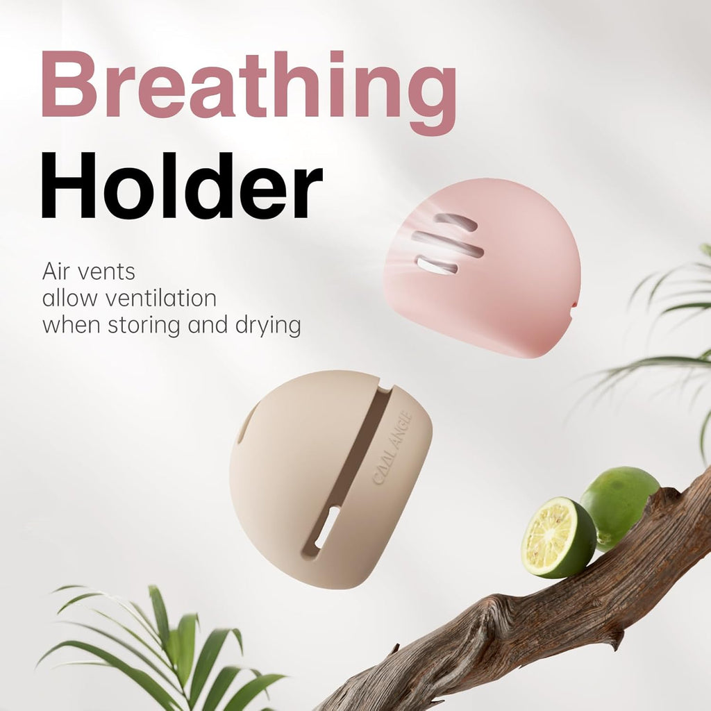 Makeup Sponge Holder Silicone Beauty Sponge Holder Makeup Blender Case for Travel 2 in 1 Stand Storage For Quick Drying White