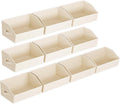Clothes Organizers and Storage - Fabric Cube Bins with Handles, Storage Baskets for Shelves, Trapezoid Collapsible Boxes for Home, Dorm, Office, 10 Pack, Beige