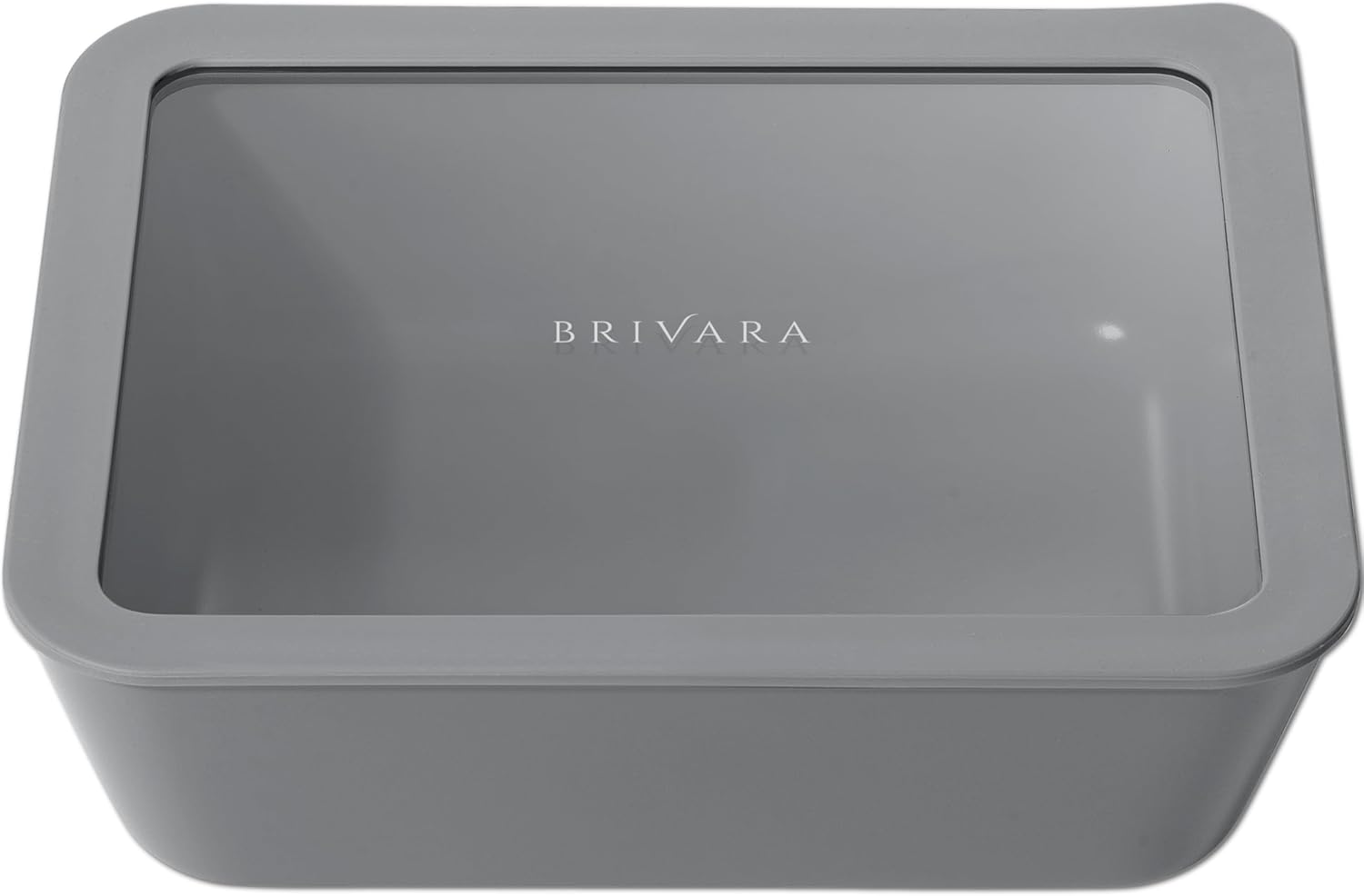 Ceramic Coated Glass Food Storage Container | No PTFE, PFOA, PFAS, and BPA | Reusable Non Toxic Meal Prep Container with Glass Lid | Easy To Store | 11 Cup Rectangle [Smoke]